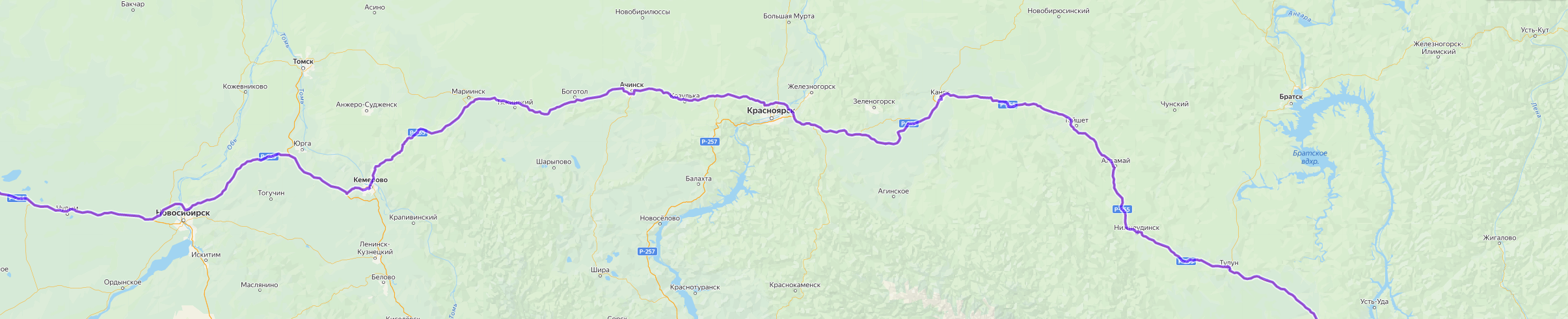Доставка грузов из Арсеньева - карта транспортной логистики